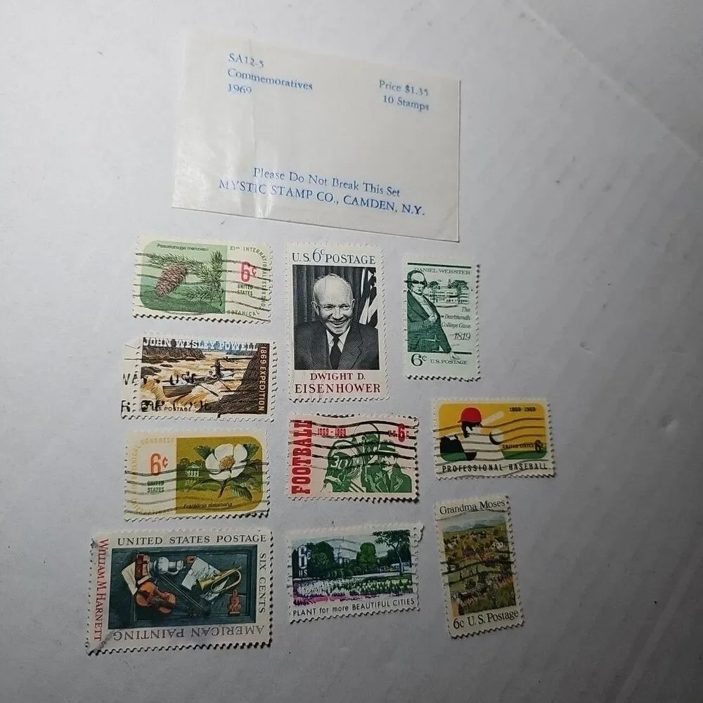U.S. 1969 Commemorative Year Set 10 Stamps SA12-5